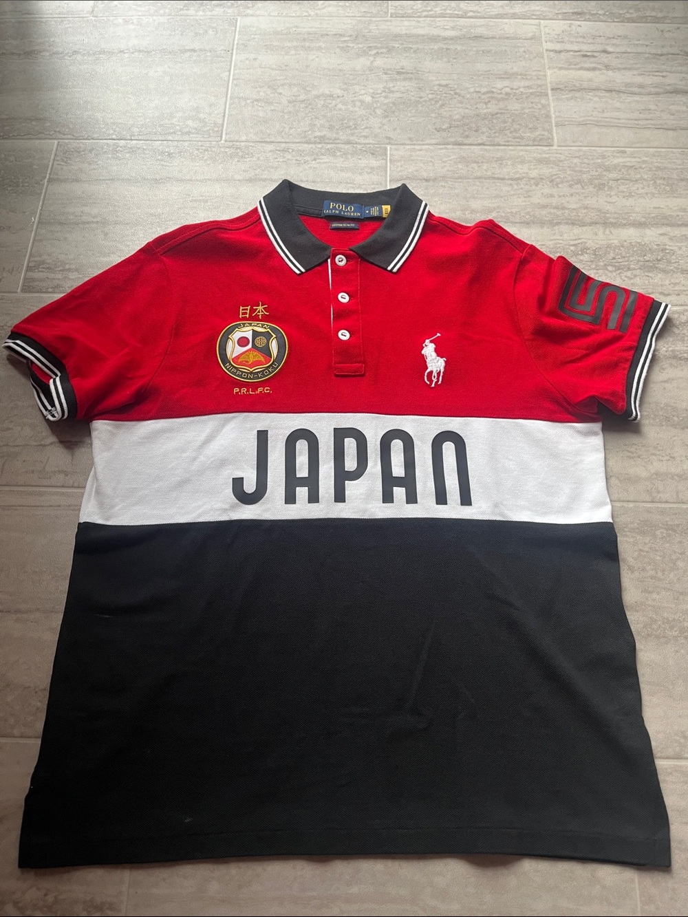 Polo by Ralph Lauren Red White Black Japan Colorblock Polo